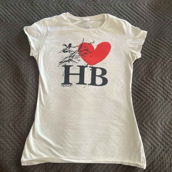 Rip Curl White Tee with Red Graphic - Picture 1 of 2